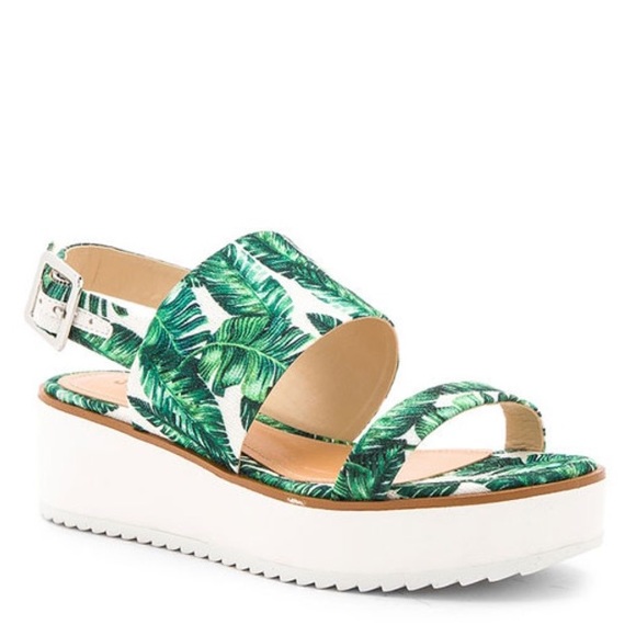 SCHUTZ Shoes - SCHUTZ Green Leaf Print Sandals